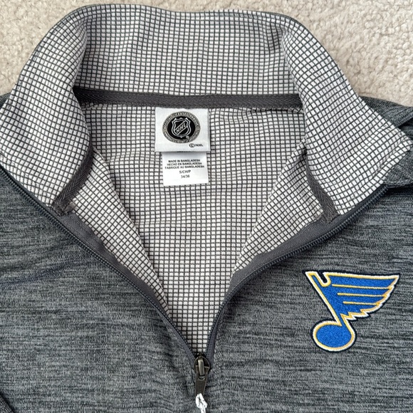 NHL St. Louis Blues Quarter Zip SZ S - Picture 2 of 3